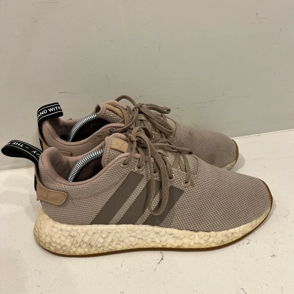 Adidas NMD R2 Sneakers Mens 8 Brown Fair Mesh Boost Athletic Shoes - Picture 5 of 9